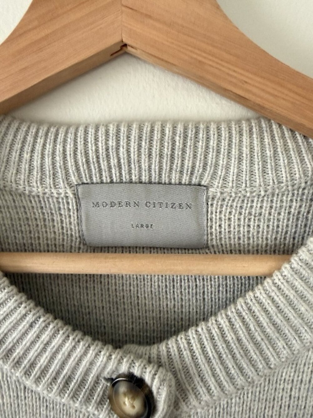 Modern Citizen Eames Organic Cotton Wool Gray Flare Sleeve Cardigan Modest L - Picture 8 of 13